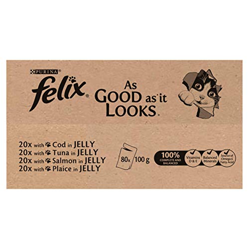 Felix As Good As It Looks Cat Food Fish 80 x 100g (80 Pouches)