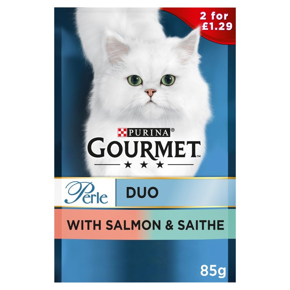 Gourmet PERLE with Salmon & Saithe Cat Wet food 26 x 85g PMP