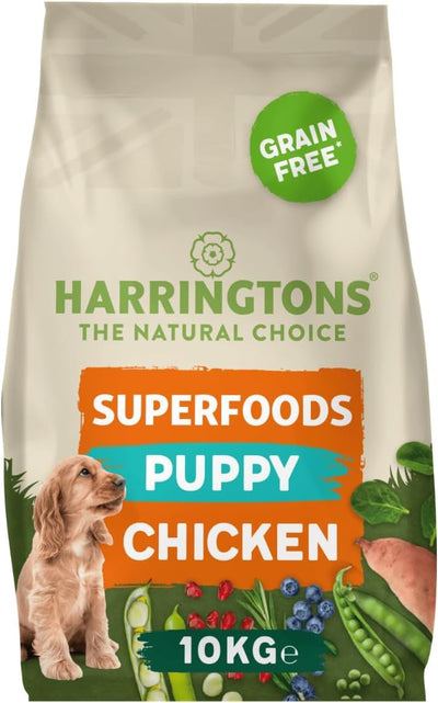 Harringtons Superfoods Puppy Complete Grain Free Hypoallergenic Chicken with Veg Dry Dog Food 10kg - Made with All Natural Ingredients