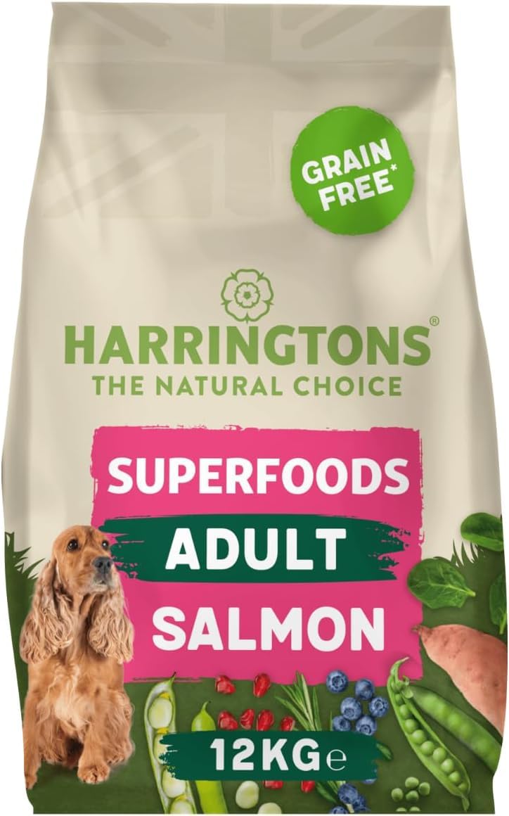 Harringtons Superfoods Complete Grain Free Hypoallergenic Salmon with Veg Dry Adult Dog Food 12kg - Made with All Natural Ingredients