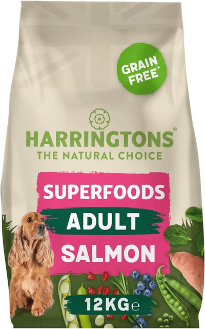 Harringtons Superfoods Complete Grain Free Hypoallergenic Salmon with Veg Dry Adult Dog Food 12kg - Made with All Natural Ingredients