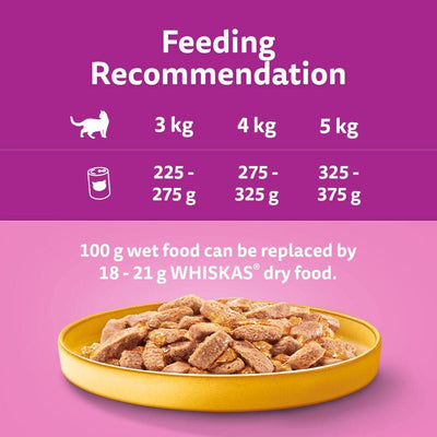 Whiskas 1+ Chicken in Jelly Pack of 12 x 400 g Cans, Adult Cat Wet Food