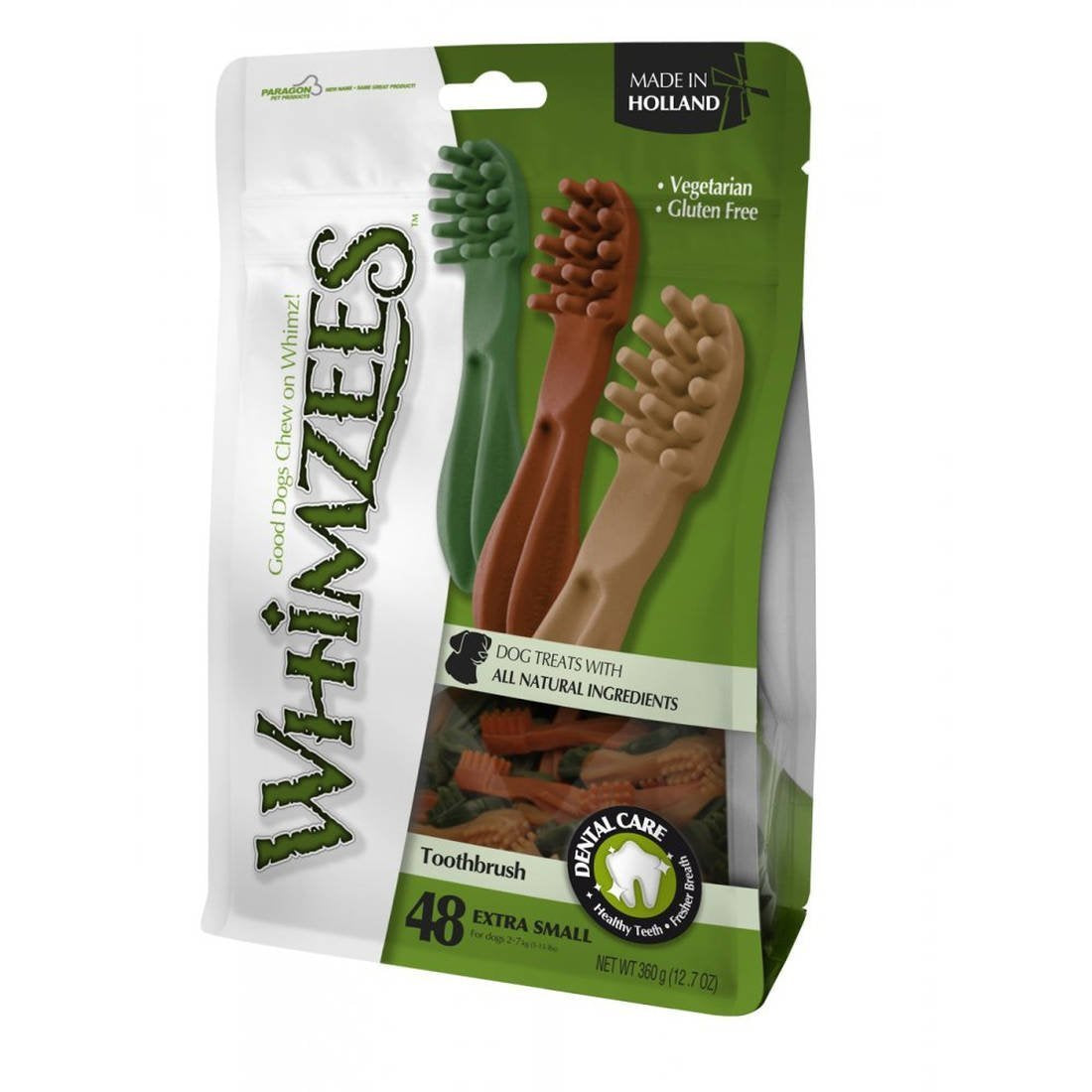 Whimzees Natural Dental Dog Treats Toothbrush Star X Small, 1 x 48