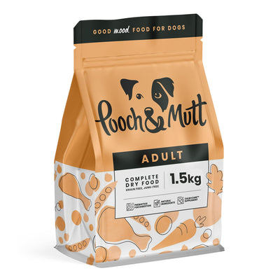 Pooch & Mutt - Complete Adult Dry Dog Food (Grain Free), Chicken & Superfood Blend, 1.5kg