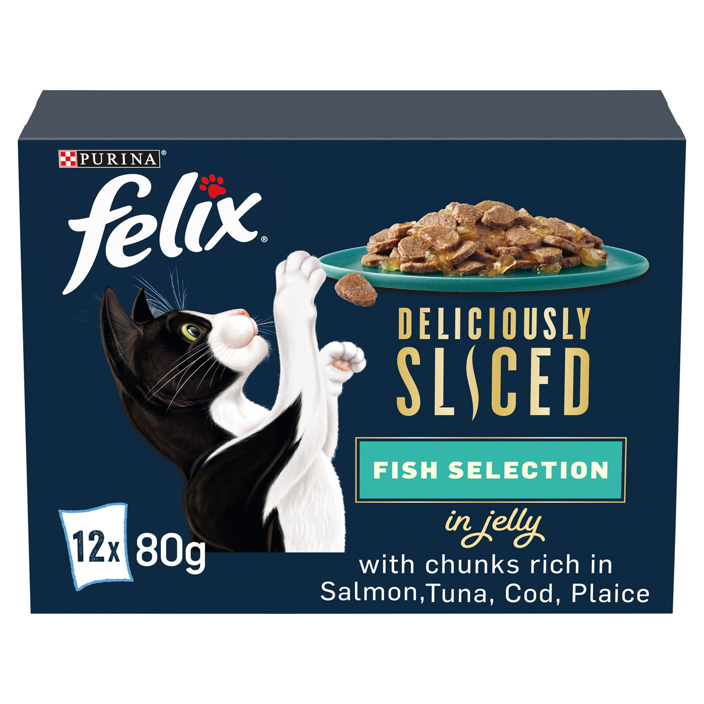 FELIX Deliciously Sliced Fish Selection in Jelly Wet Cat Food 12x80g