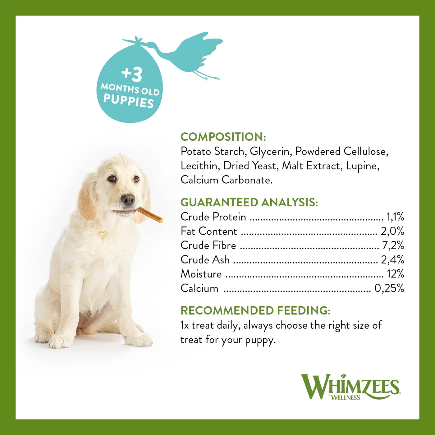 WHIMZEES Puppy Stix, Natural and Grain Free Dog Chews, Puppy Dental Sticks, 28 Pieces, Size XS/S