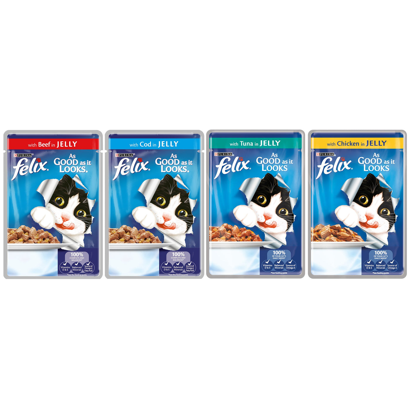 Felix As Good As It Looks Cat Food Fish 80 x 100g (80 Pouches)