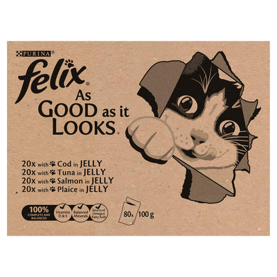 Felix As Good As It Looks Cat Food Fish 80 x 100g (80 Pouches)