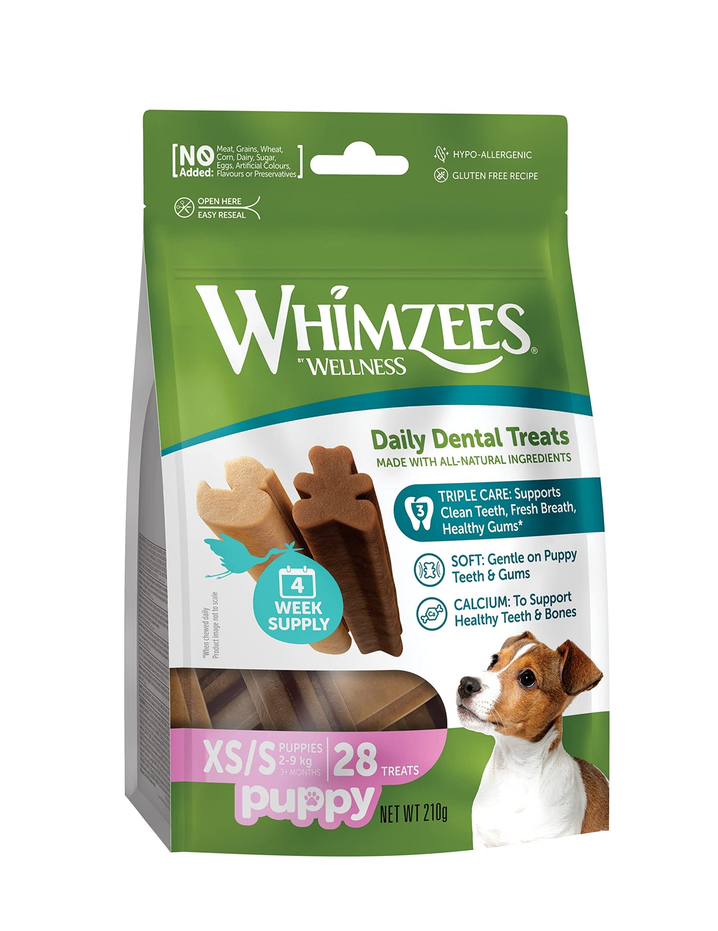 WHIMZEES Puppy Stix, Natural and Grain Free Dog Chews, Puppy Dental Sticks, 28 Pieces, Size XS/S