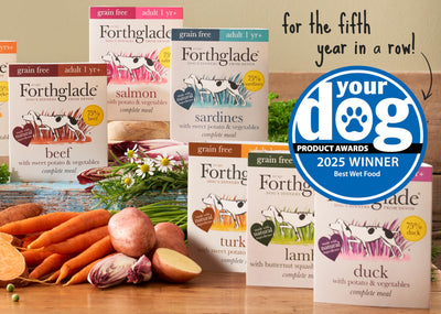 Forthglade Complete Natural Wet Dog Food - Grain Free with vegetables Variety Pack (12 x 395g) Trays - Turkey, Lamb & Duck - Adult Dog Food 1 Year+