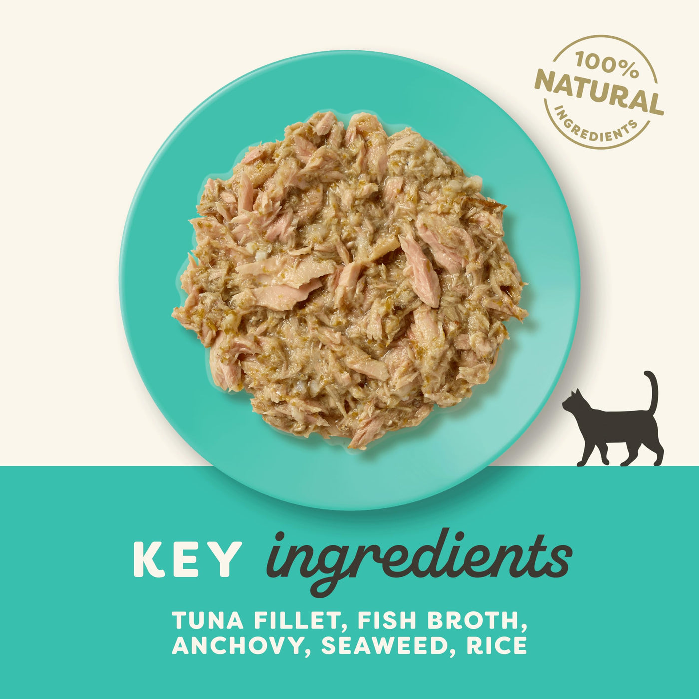 Applaws 100% Natural Wet Cat Food, Tuna Fillet with Anchovy in Broth, Pack of 12 x 70g Pouches