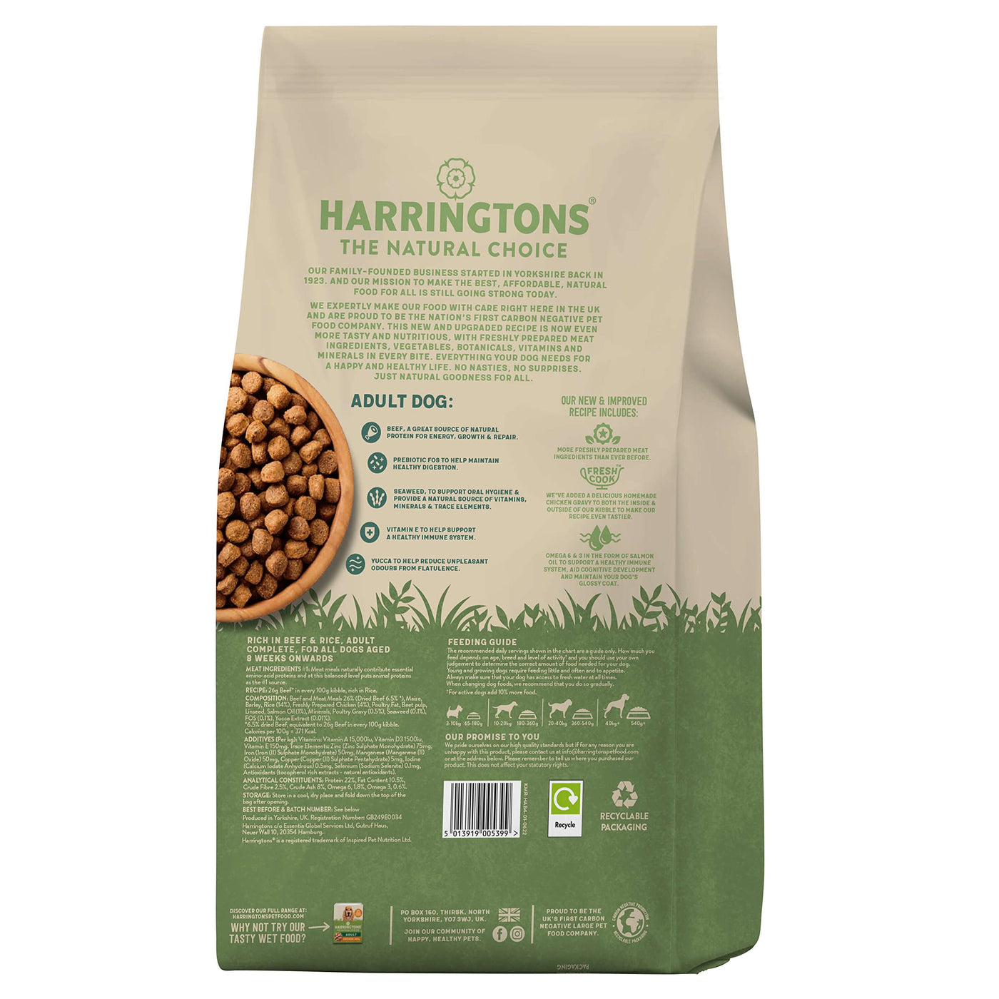 HARRINGTONS Complete Beef Adult Dry Dog Food 4Kg, Green (112786087)