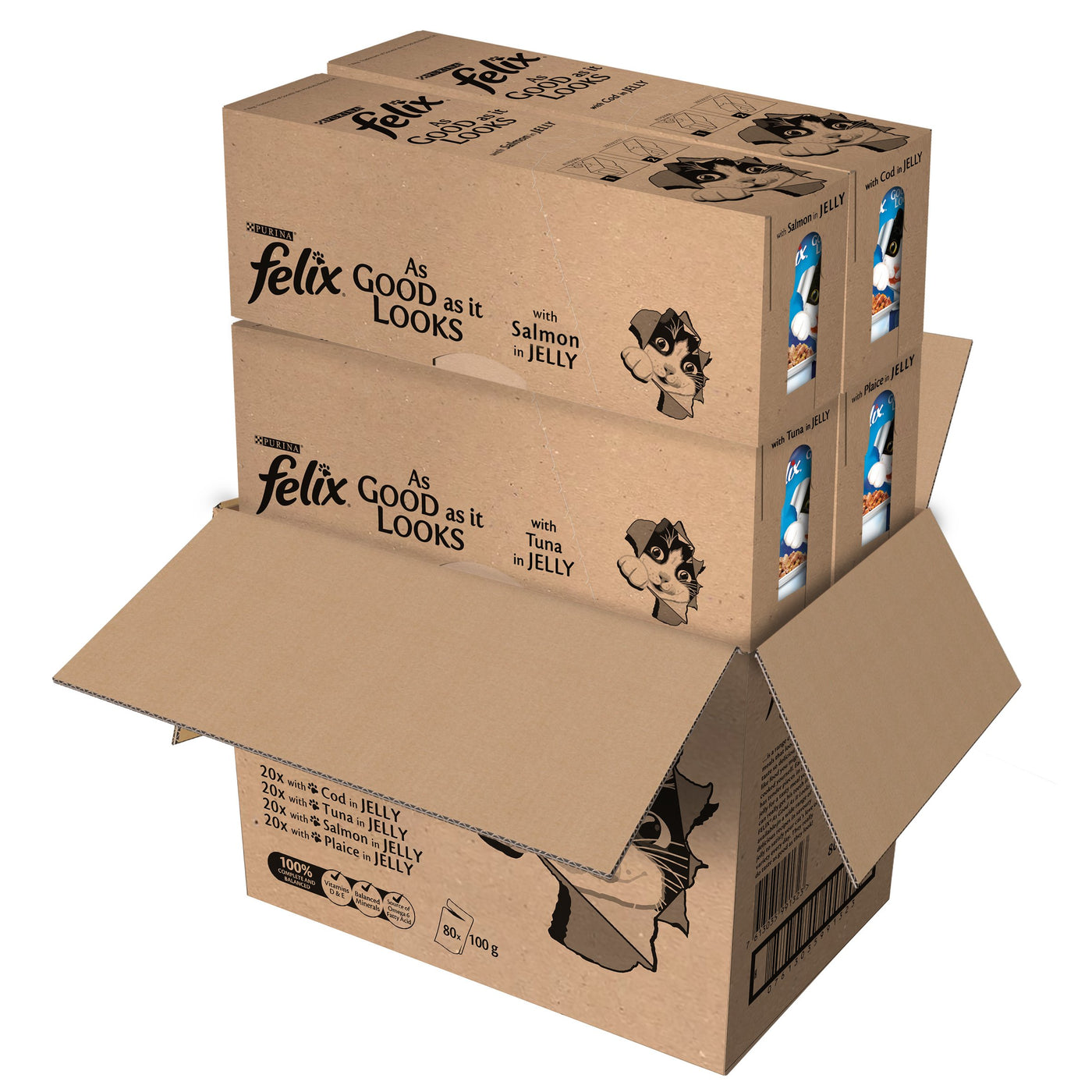 Felix As Good As It Looks Cat Food Fish 80 x 100g (80 Pouches)