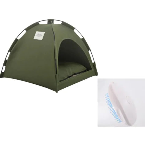 Portable Pet Tent with Cooling Mat | Cozy Indoor & Outdoor Dog and Cat Bed