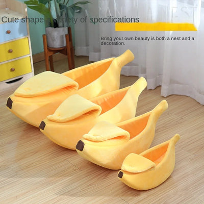 1PC Banana Cat Bed House Funny Cute Cozy Cat Mat Beds Warm Durable Portable Pet Basket Kennel Dog Cushion Cat Supplies