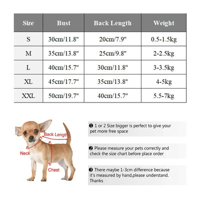 Soft Fleece Warm Small Dog Clothes Winter Puppy Thick Coat Jacket for CatCrew Neck Shirt With Drawstring Buckle Medium Dogs