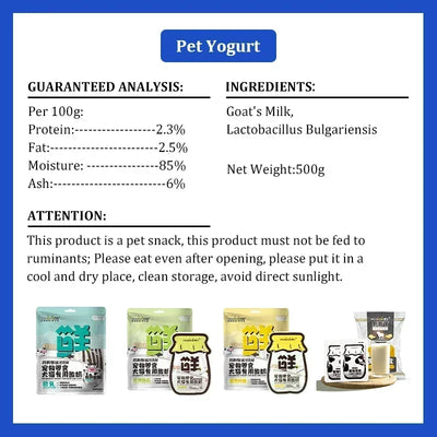 Pet Dog Snacks Food Yoghurt Goat Milk Dietary Fibre Colostrum Kittens Nutritional Health Enhance Immunity Foods Pet Dog Snacks