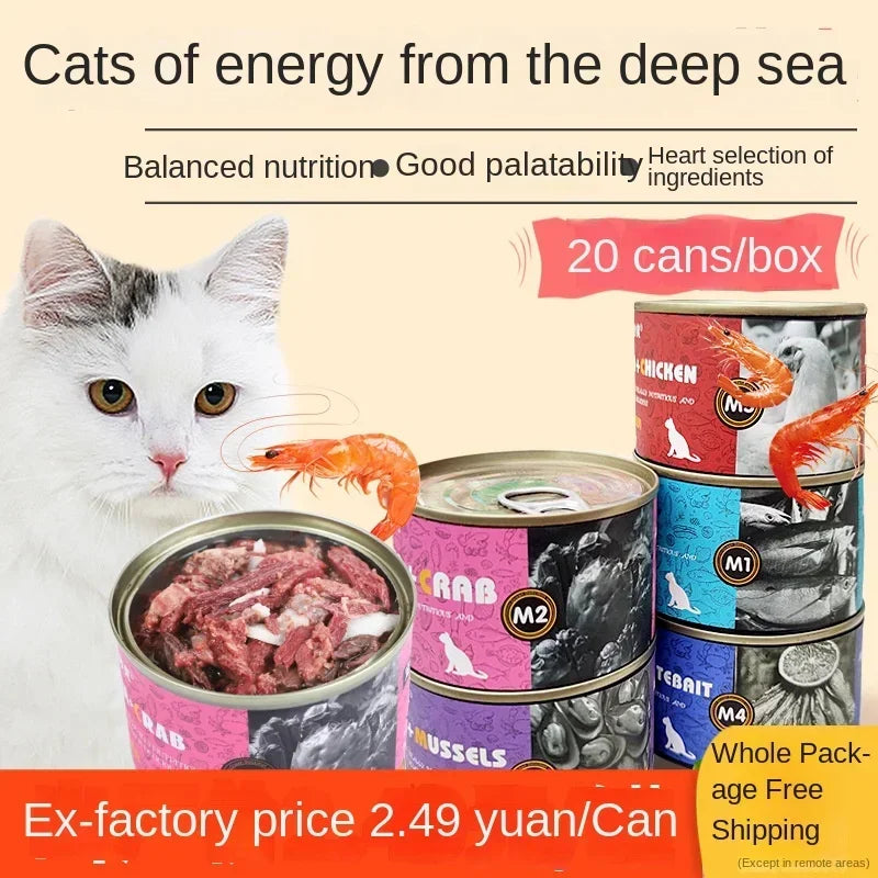 Canned Cat 170g Tuna Cat Snacks for Adult Cats Wet Food for Kittens Cat Snacks for Hydration and Nutritional Supplements Canned