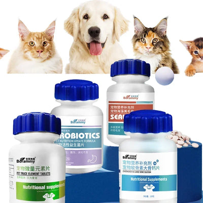 Pet Dog Calcium Tablets Chondroitin Big Bone Calcium Tablets Cat Hair Conditioning and Gastrointestinal Nutritional Supplement