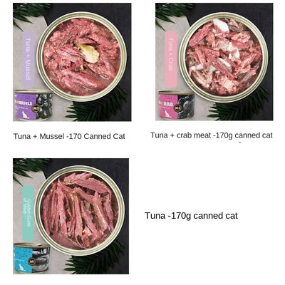 Canned Cat 170g Tuna Cat Snacks for Adult Cats Wet Food for Kittens Cat Snacks for Hydration and Nutritional Supplements Canned