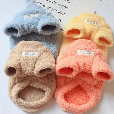 Soft Fleece Warm Small Dog Clothes Winter Puppy Thick Coat Jacket for CatCrew Neck Shirt With Drawstring Buckle Medium Dogs