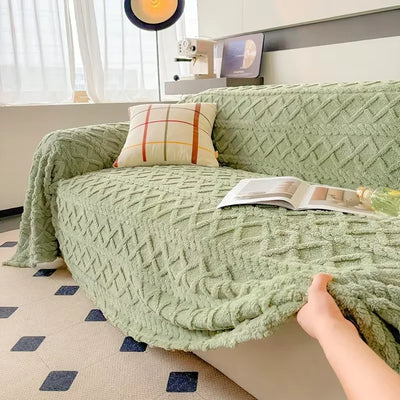 Super Warm Blanket for Sofa Coral Fleece Sofa Blanket Towel for Winter Soft Thick Couch Cover for Living Room 1/2/3/4 Sofa Cover