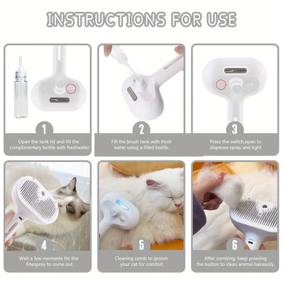 Upgraded Pet Spray Grooming Comb Steamy Floating Hair Removal Cleaning Steam Brush Styling for Dogs Cats Accessories