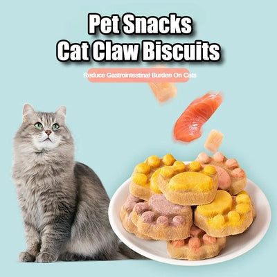 Cat Snacks Nutritional Freeze-Dried Pet Training Reward Snacks Quick Teeth Cleaning Cat Claw Biscuit Snacks for Cat Dogs