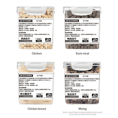 Pet freeze-dried meat snacks chicken beef duck quail chicken small breast 500g dog cat snacks