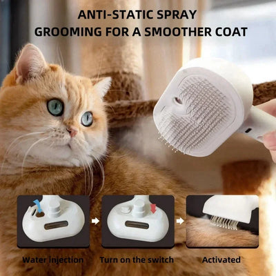 Upgraded Pet Spray Grooming Comb Steamy Floating Hair Removal Cleaning Steam Brush Styling for Dogs Cats Accessories